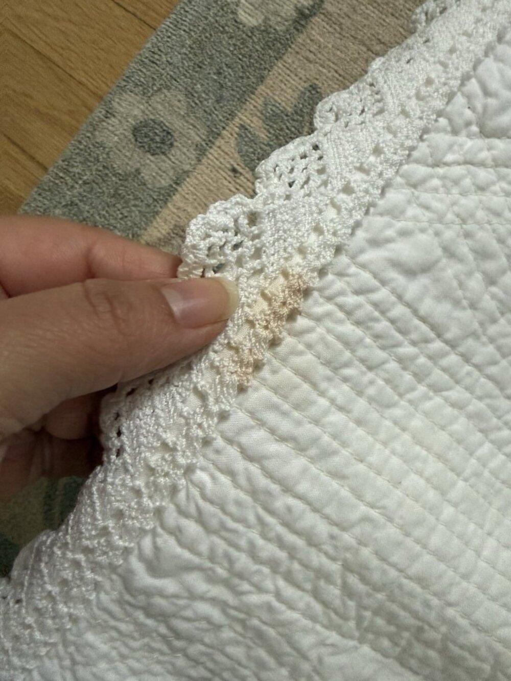 Vintage Ralph Lauren White Matelasse Crochet Quilted Large Pillow Shams 30x30 - Picture 3 of 9